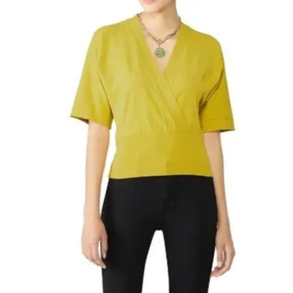 Fuzzi Chartreuse Yellow Short Sleeve Sweater Small